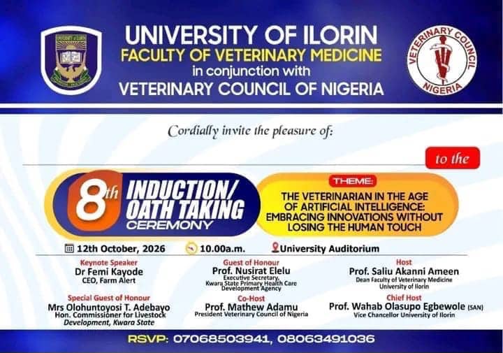 Unilorin Inducts 32 New Veterinarians, Tasks Them on Food Security and Public Health